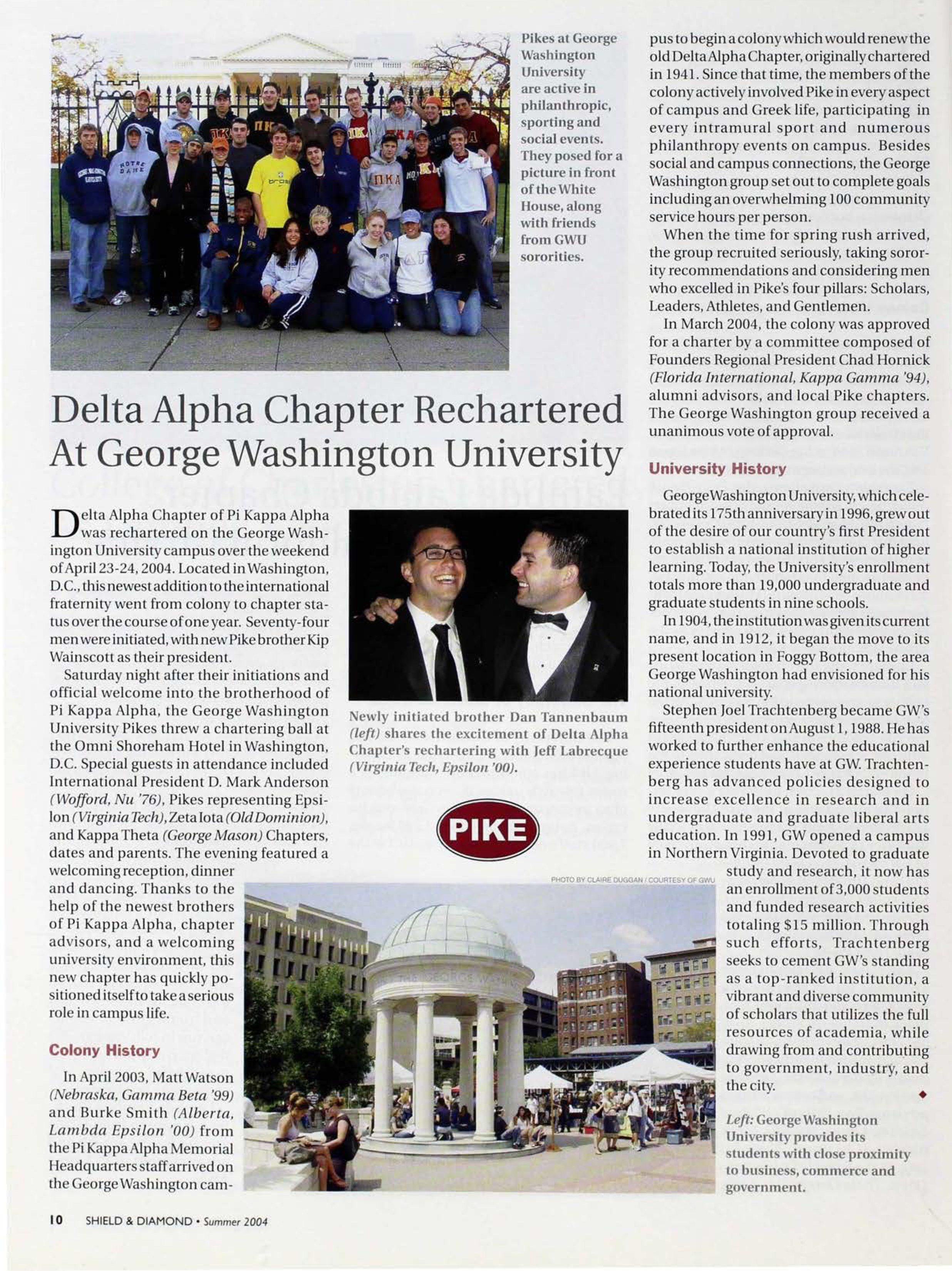 Delta Alpha Chapter Rechartered at George Washington University